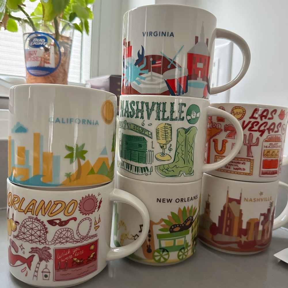 Starbucks You Are Here Collection Mugs LOT of 7